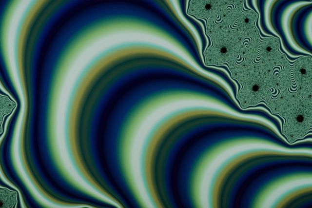 abstract with blue & green spirals